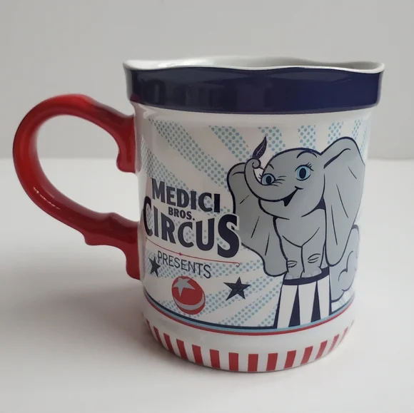 Disney Dumbo Flying Elephant Mug X Large Red White & Blue Medici Bros. Circus - Picture 3 of 6